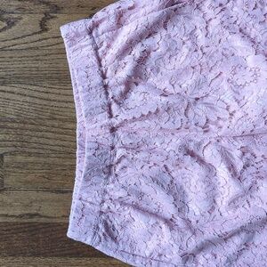 J. Crew Light Pink Lace Elastic Waist Ankle Pants